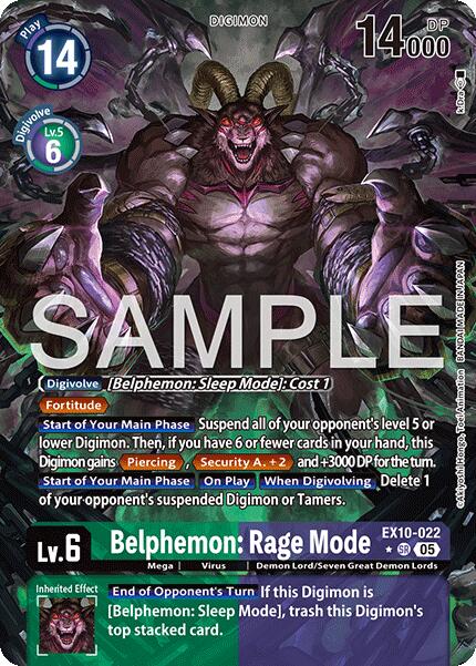 Belphemon: Rage Mode [EX10-022] (Alternate Art) [Sinister Order] | Shuffle n Cut Hobbies & Games
