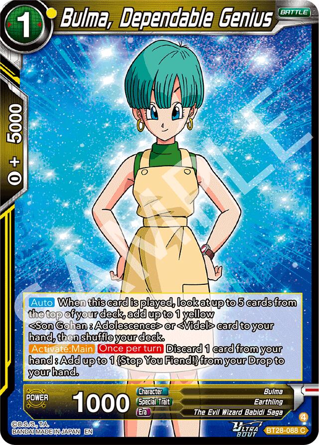 Bulma, Dependable Genius (BT28-088) [Prismatic Clash] | Shuffle n Cut Hobbies & Games