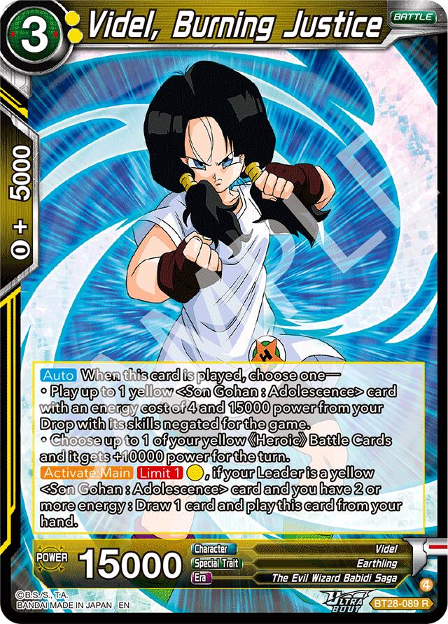 Videl, Burning Justice (BT28-089) [Prismatic Clash] | Shuffle n Cut Hobbies & Games