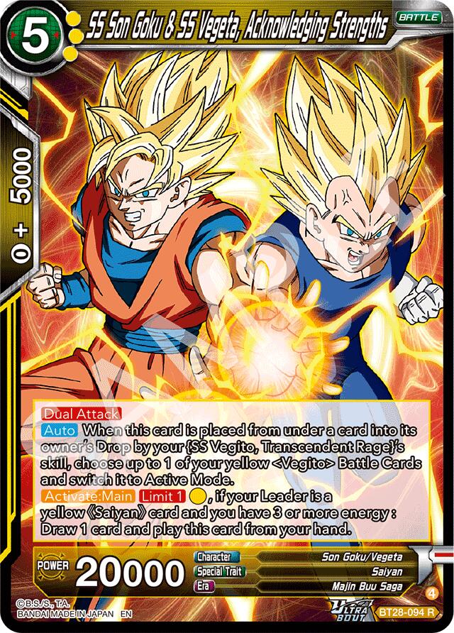 SS Son Goku & SS Vegeta, Acknowledging Strengths (BT28-094) [Prismatic Clash] | Shuffle n Cut Hobbies & Games