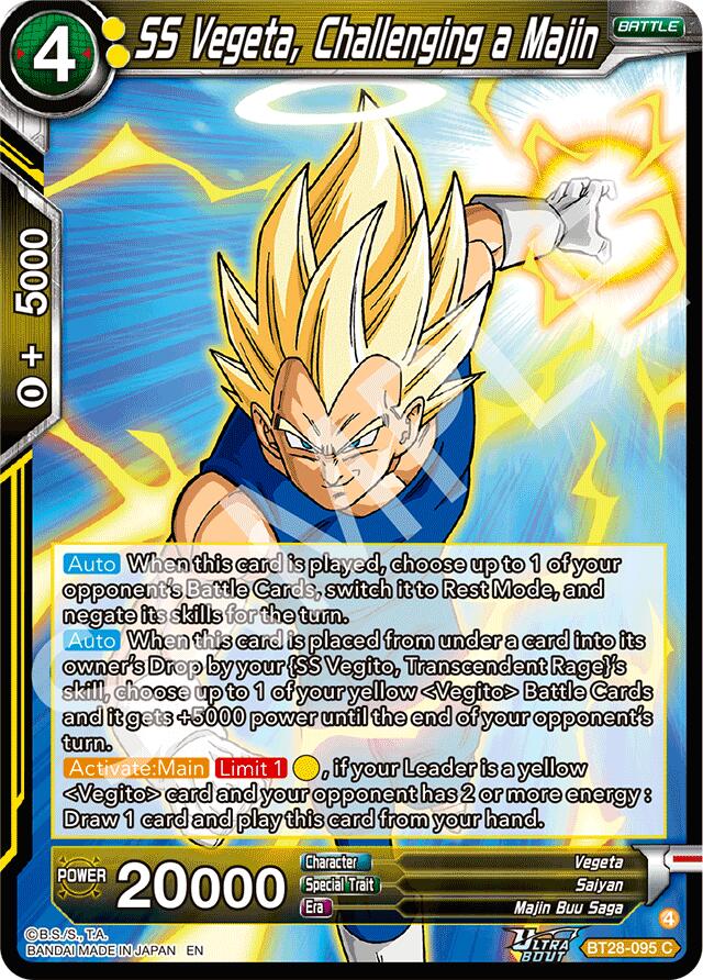 SS Vegeta, Challenging a Majin (BT28-095) [Prismatic Clash] | Shuffle n Cut Hobbies & Games