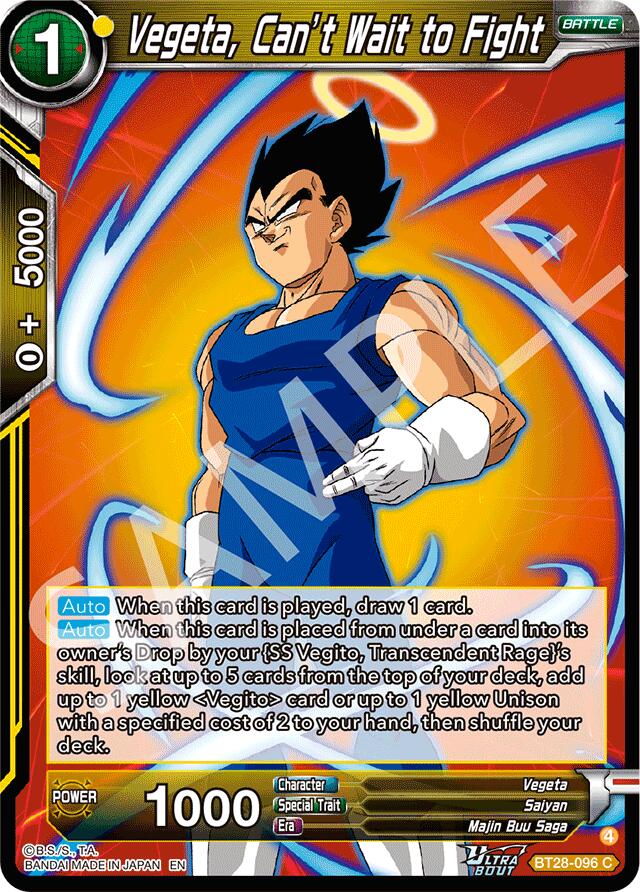 Vegeta, Can't Wait to Fight (BT28-096) [Prismatic Clash] | Shuffle n Cut Hobbies & Games