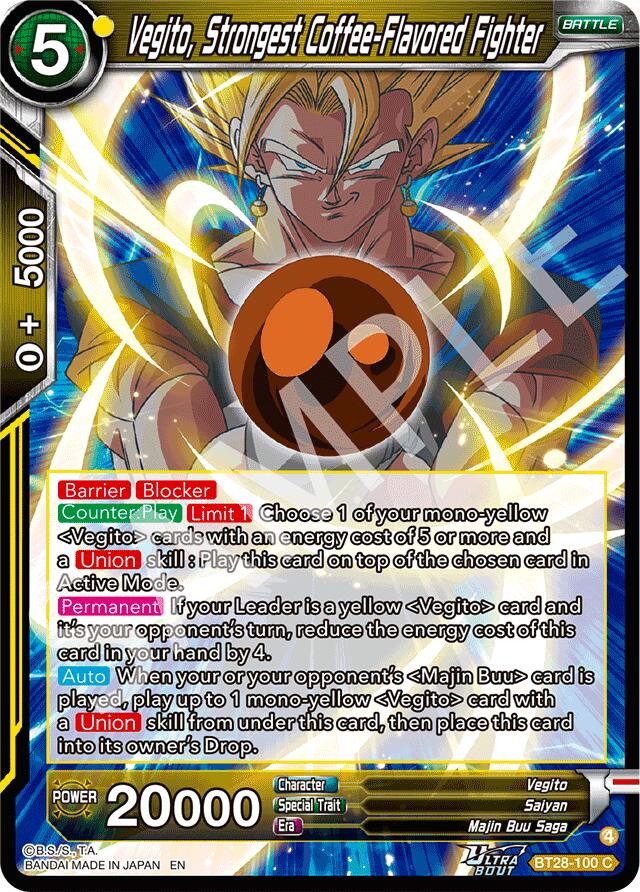 Vegito, Strongest Coffee-Flavored Fighter (BT28-100) [Prismatic Clash] | Shuffle n Cut Hobbies & Games