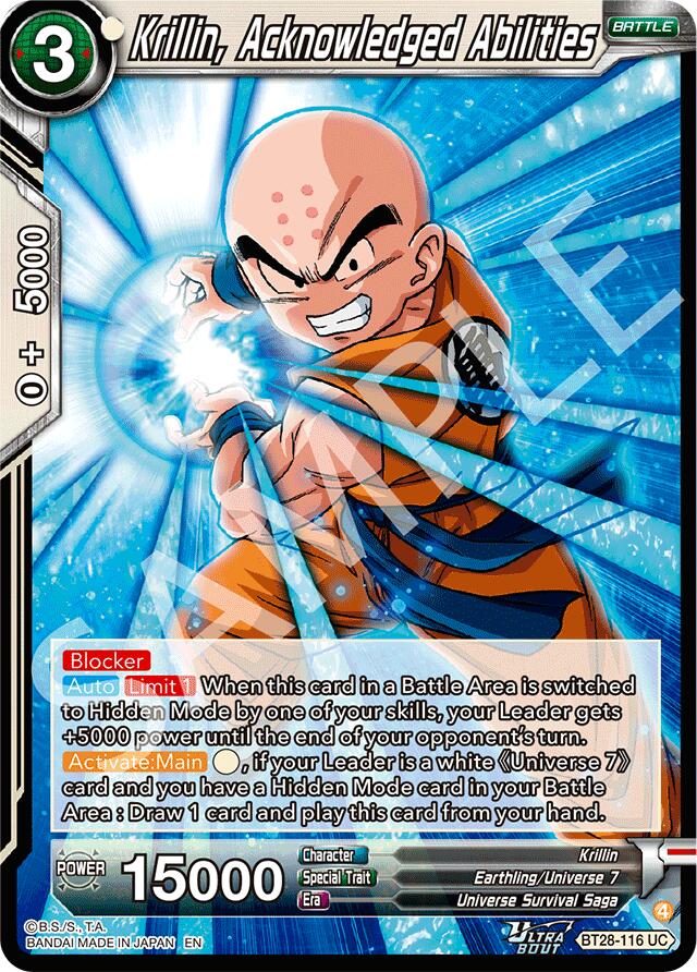 Krillin, Acknowledged Abilities (BT28-116) [Prismatic Clash] | Shuffle n Cut Hobbies & Games