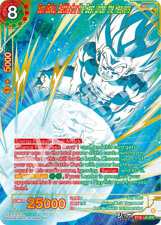 Son Goku, Battle for the Best Under the Heavens (SPR) (BT28-140) [Prismatic Clash] | Shuffle n Cut Hobbies & Games