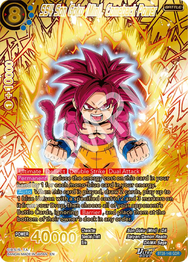 SS4 Son Goku (Mini), Comeback Power (GDR) (BT28-148) [Prismatic Clash] | Shuffle n Cut Hobbies & Games