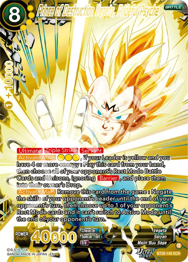 Prince of Destruction Vegeta, Prideful Psyche (BT28-149) [Prismatic Clash] | Shuffle n Cut Hobbies & Games