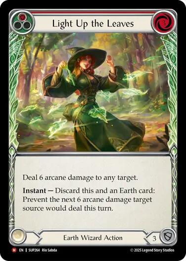 Light Up the Leaves (Red) [SUP264] (Super Slam)  Rainbow Foil | Shuffle n Cut Hobbies & Games