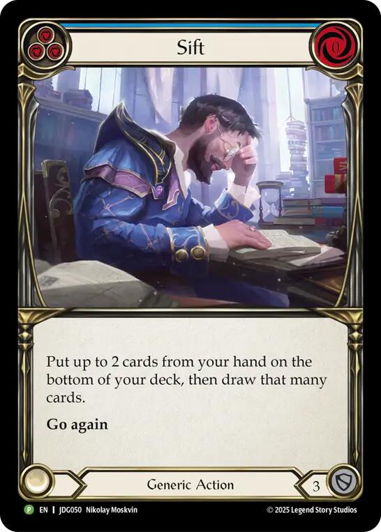 Sift (Blue) [JDG050] (Promo)  Cold Foil | Shuffle n Cut Hobbies & Games