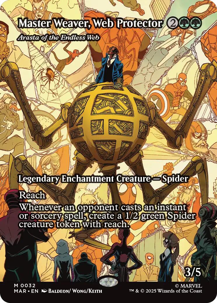 Master Weaver, Web Protector - Arasta of the Endless Web (Borderless) [Marvel's Spider-Man: Eternal-Legal] | Shuffle n Cut Hobbies & Games