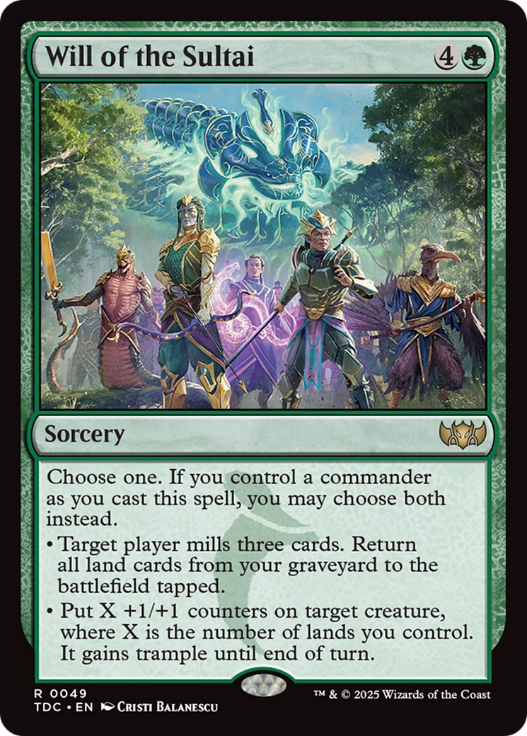 Will of the Sultai [Tarkir: Dragonstorm Commander] | Shuffle n Cut Hobbies & Games