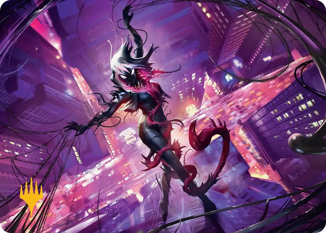 Gwenom, Remorseless Art Card (Gold-Stamped Planeswalker Symbol) [Marvel's Spider-Man Art Series] | Shuffle n Cut Hobbies & Games
