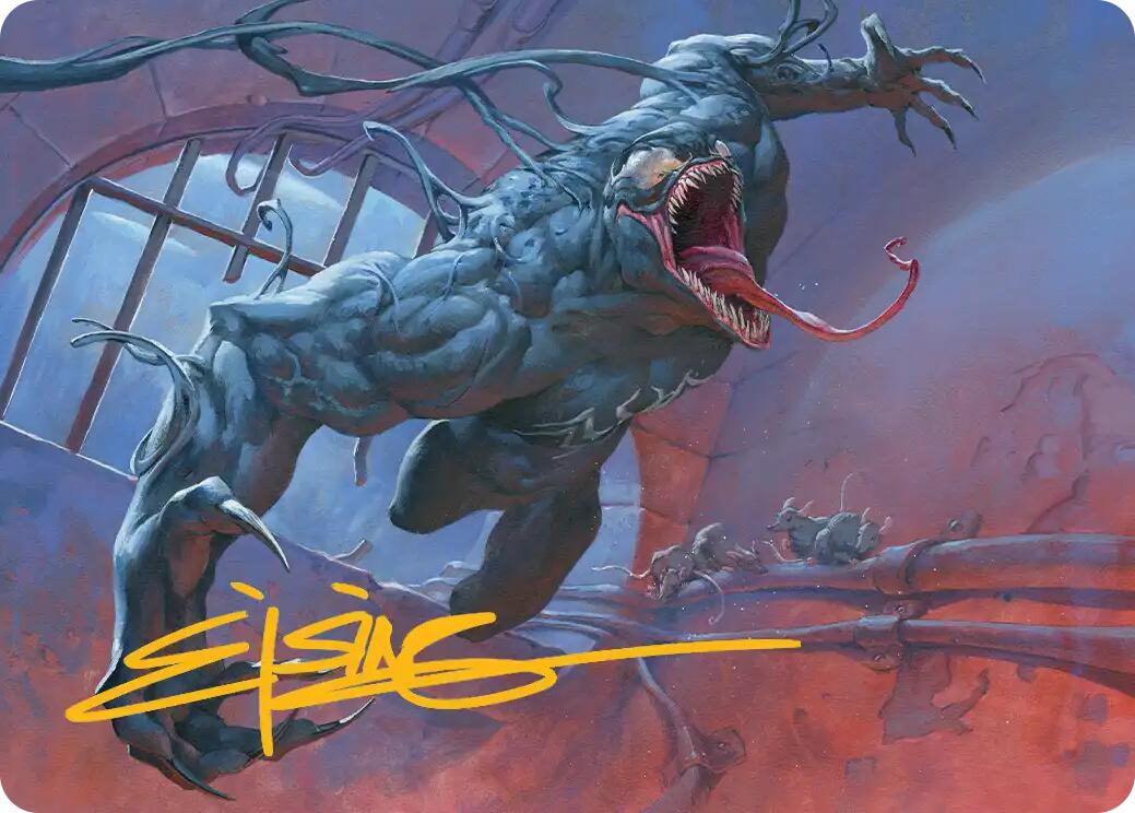 Venom, Evil Unleashed Art Card (Gold-Stamped Signature) [Marvel's Spider-Man Art Series] | Shuffle n Cut Hobbies & Games