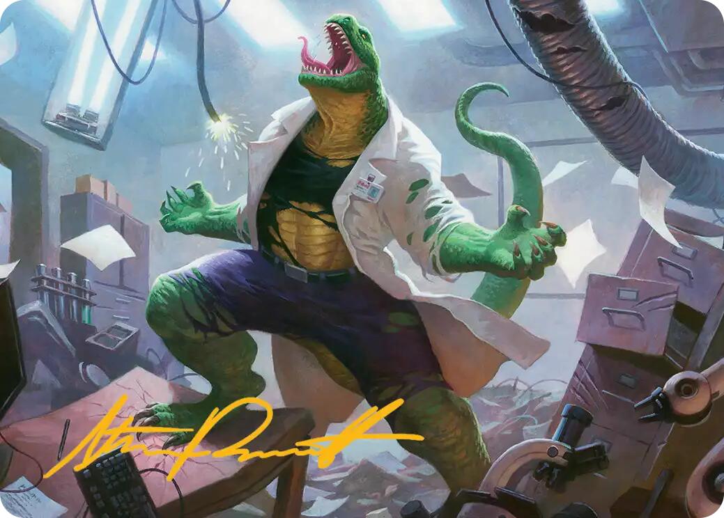 Lizard, Connors's Curse Art Card (Gold-Stamped Signature) [Marvel's Spider-Man Art Series] | Shuffle n Cut Hobbies & Games