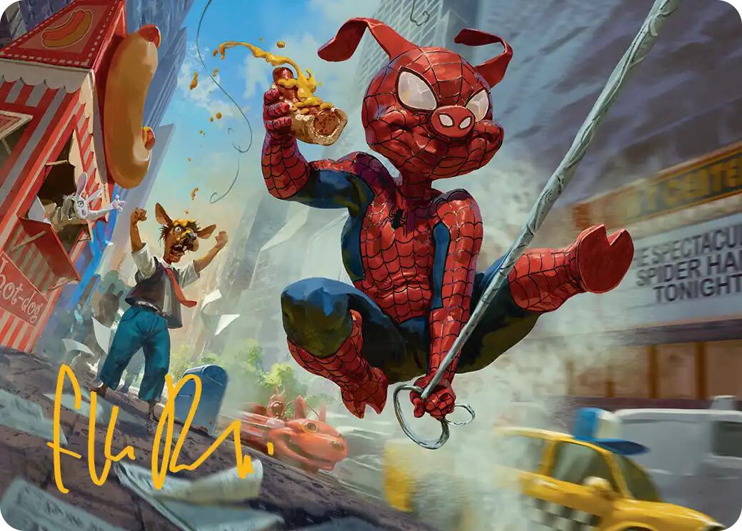 Spider-Ham, Peter Porker Art Card (Gold-Stamped Signature) [Marvel's Spider-Man Art Series] | Shuffle n Cut Hobbies & Games