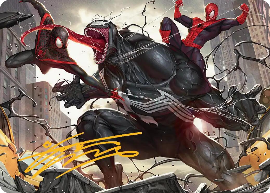 Terrific Team-Up Art Card (Gold-Stamped Signature) [Marvel's Spider-Man Art Series] | Shuffle n Cut Hobbies & Games