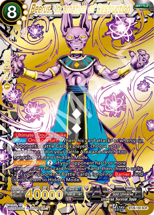 Beerus, Incarnation of Destruction (BT28-150) [Prismatic Clash] | Shuffle n Cut Hobbies & Games