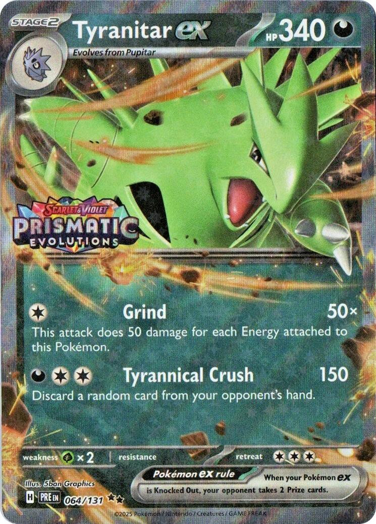 Tyranitar ex (064/131) (Prismatic Evolutions Stamp) [Miscellaneous Cards] | Shuffle n Cut Hobbies & Games