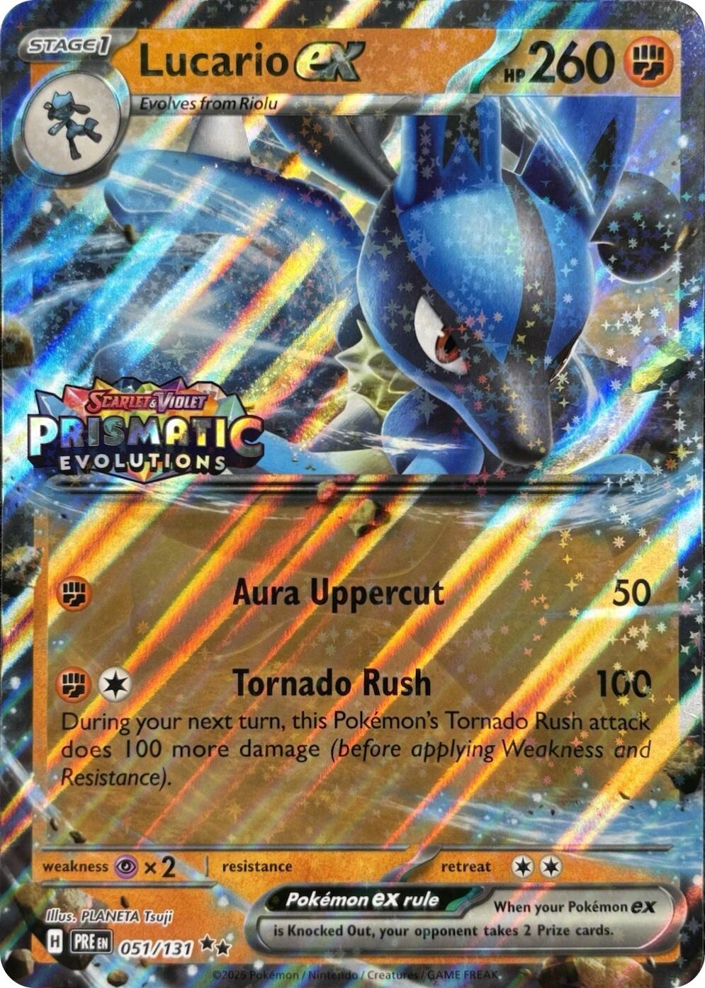 Lucario ex (051/131) (Prismatic Evolutions Stamp) [Miscellaneous Cards] | Shuffle n Cut Hobbies & Games
