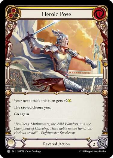 Heroic Pose (Yellow) [SUP058] (Super Slam)  Rainbow Foil | Shuffle n Cut Hobbies & Games