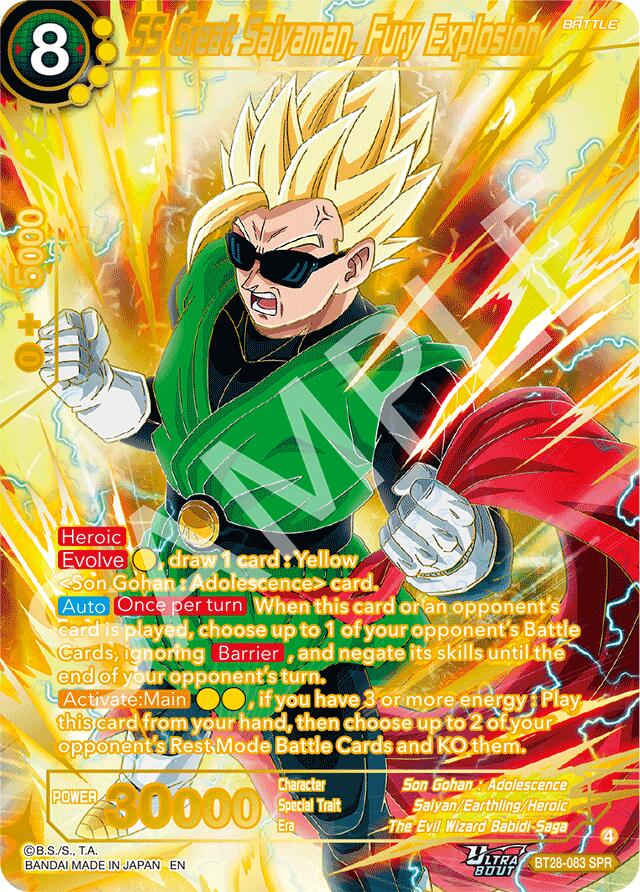 SS Great Saiyaman, Fury Explosion (SPR) (BT28-083) [Prismatic Clash] | Shuffle n Cut Hobbies & Games
