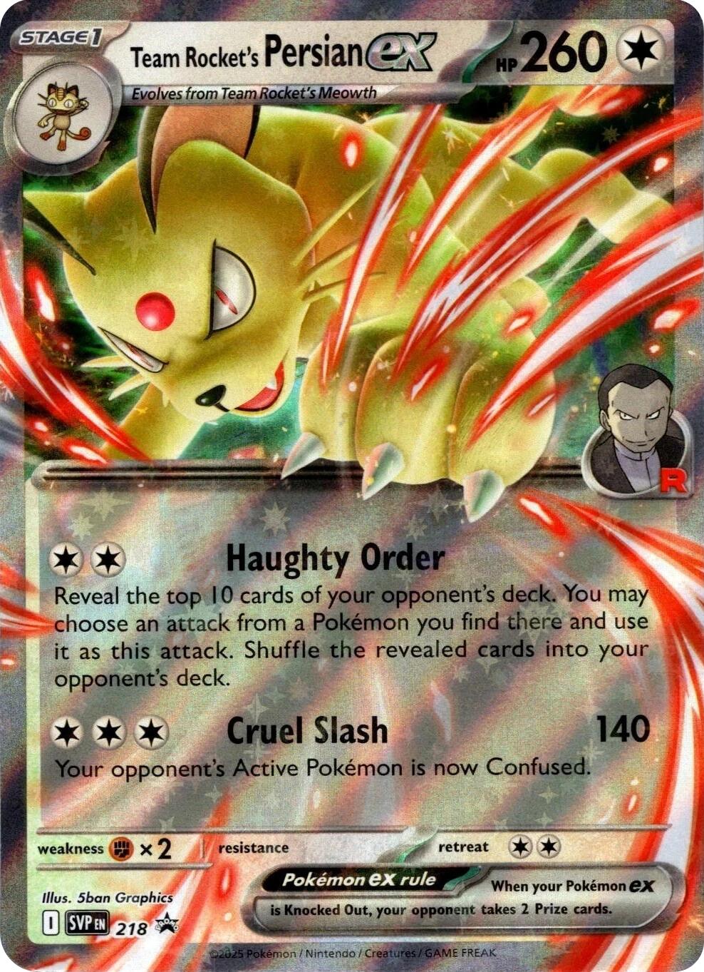Team Rocket's Persian ex (218) [Scarlet & Violet: Black Star Promos] | Shuffle n Cut Hobbies & Games