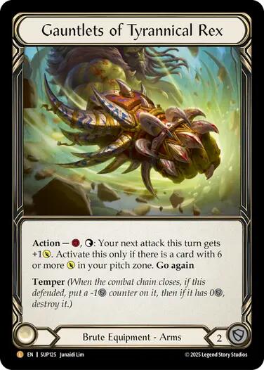 Gauntlets of Tyrannical Rex [SUP125] (Super Slam)  Cold Foil | Shuffle n Cut Hobbies & Games