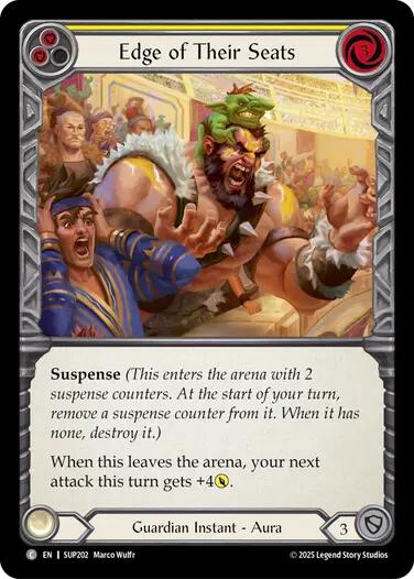 Edge of Their Seats (Yellow) [SUP202] (Super Slam)  Rainbow Foil | Shuffle n Cut Hobbies & Games