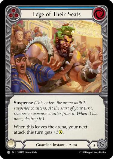 Edge of Their Seats (Blue) [SUP203] (Super Slam)  Rainbow Foil | Shuffle n Cut Hobbies & Games