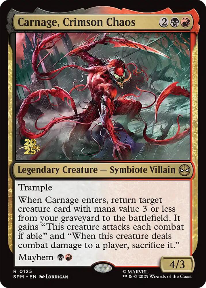 Carnage, Crimson Chaos [Marvel's Spider-Man Prerelease Promos] | Shuffle n Cut Hobbies & Games