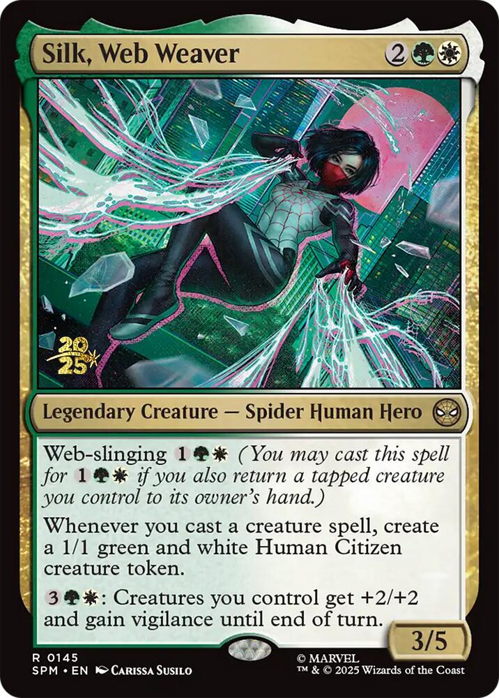 Silk, Web Weaver [Marvel's Spider-Man Prerelease Promos] | Shuffle n Cut Hobbies & Games