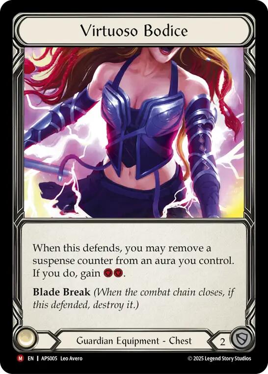 Virtuoso Bodice [APS005] (Armory Deck: Pleiades)  Rainbow Foil | Shuffle n Cut Hobbies & Games