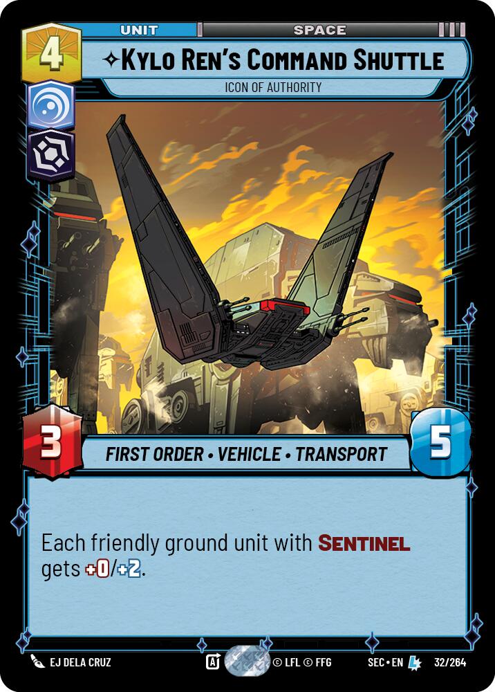 Kylo Ren's Command Shuttle (32/264) - Icon of Authority (32/264) [Secrets of Power] | Shuffle n Cut Hobbies & Games