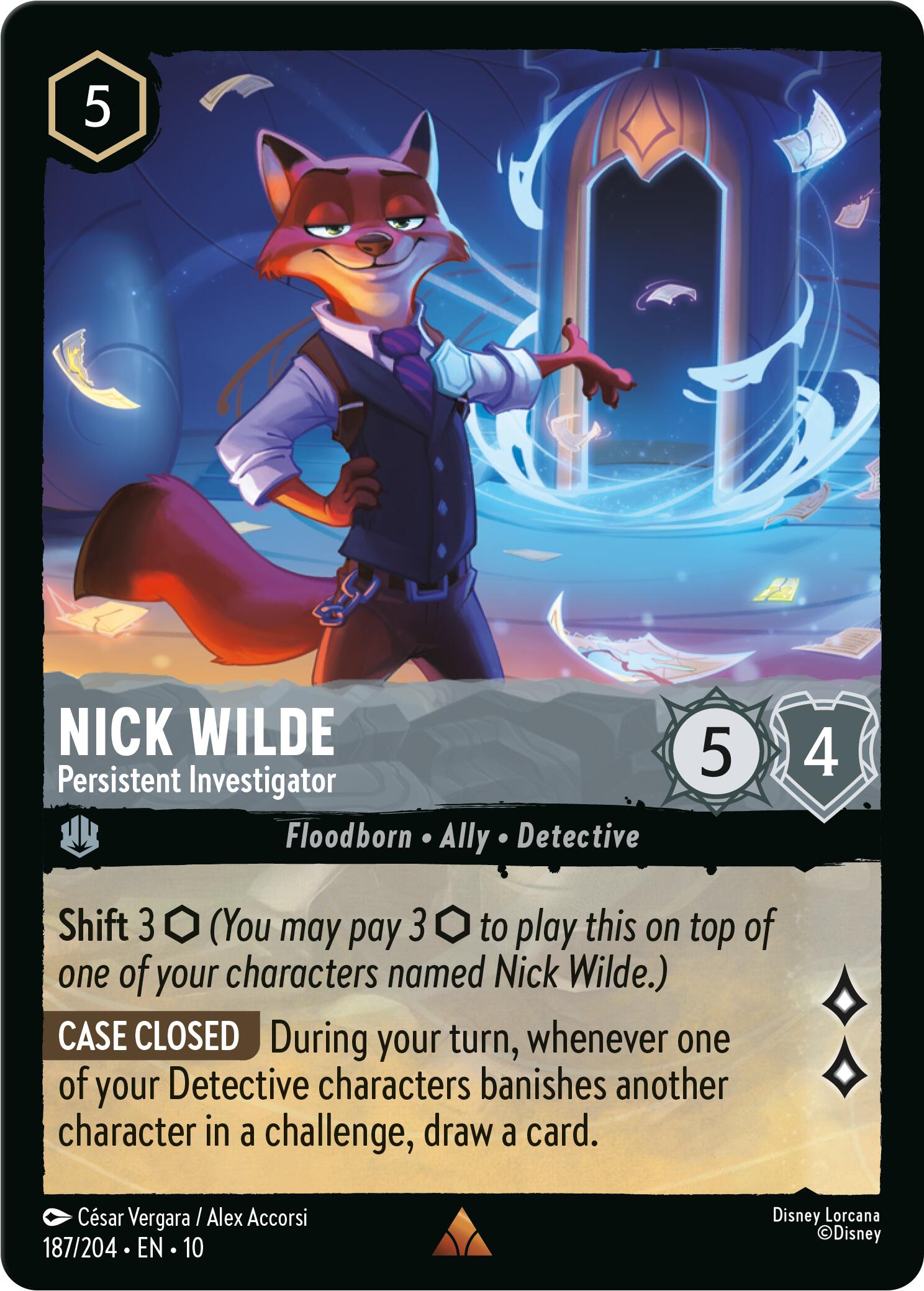Nick Wilde - Persistent Investigator (187/204) [Whispers in the Well] | Shuffle n Cut Hobbies & Games