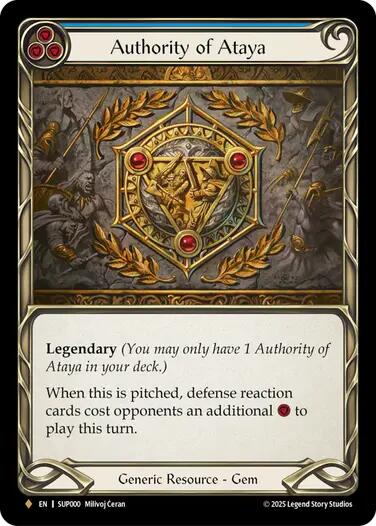 Authority of Ataya (Cold Foil) [SUP000] (Super Slam)  Cold Foil | Shuffle n Cut Hobbies & Games