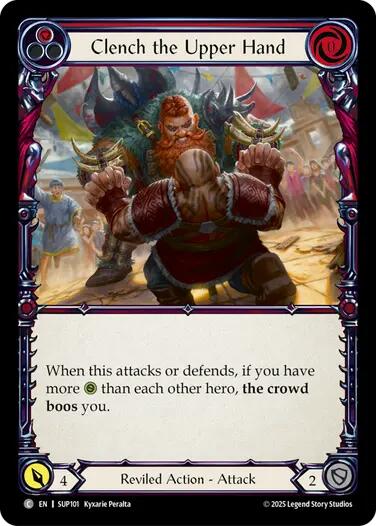 Clench the Upper Hand (Red) [SUP101] (Super Slam)  Rainbow Foil | Shuffle n Cut Hobbies & Games