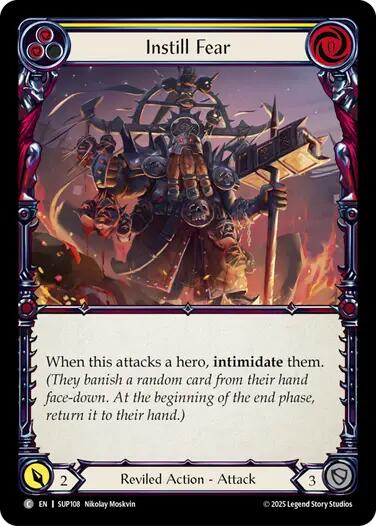 Instill Fear (Yellow) [SUP108] (Super Slam)  Rainbow Foil | Shuffle n Cut Hobbies & Games