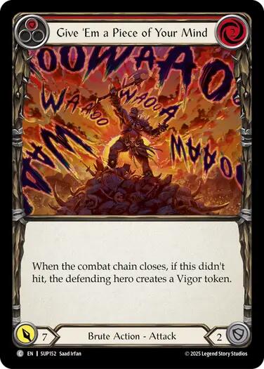 Give 'Em a Piece of Your Mind (Red) [SUP152] (Super Slam)  Rainbow Foil | Shuffle n Cut Hobbies & Games