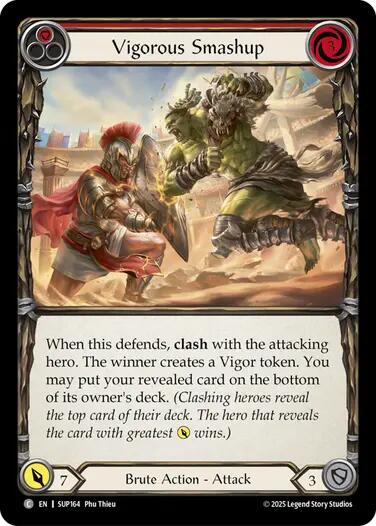 Vigorous Smashup (Red) [SUP164] (Super Slam)  Rainbow Foil | Shuffle n Cut Hobbies & Games