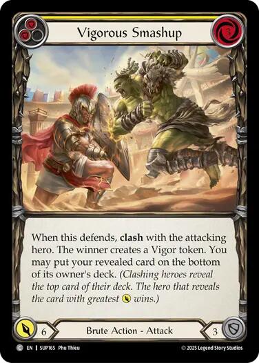 Vigorous Smashup (Yellow) [SUP165] (Super Slam)  Rainbow Foil | Shuffle n Cut Hobbies & Games
