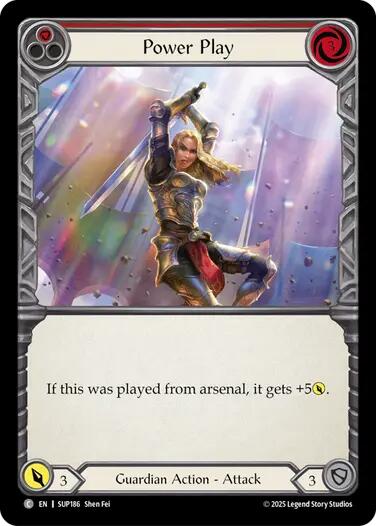 Power Play (Red) [SUP186] (Super Slam)  Rainbow Foil | Shuffle n Cut Hobbies & Games