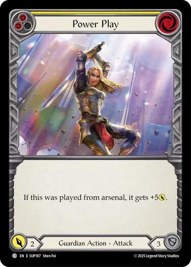 Power Play (Yellow) [SUP187] (Super Slam)  Rainbow Foil | Shuffle n Cut Hobbies & Games