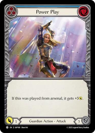Power Play (Blue) [SUP188] (Super Slam)  Rainbow Foil | Shuffle n Cut Hobbies & Games