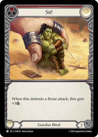 Sit! [SUP210] (Super Slam)  Rainbow Foil | Shuffle n Cut Hobbies & Games