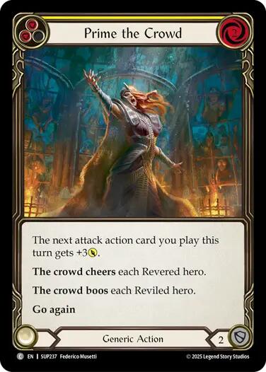 Prime the Crowd (Yellow) [SUP237] (Super Slam)  Rainbow Foil | Shuffle n Cut Hobbies & Games