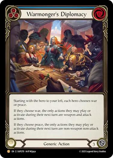 Warmonger's Diplomacy (Cold Foil) [SUP270] (Super Slam)  Cold Foil | Shuffle n Cut Hobbies & Games