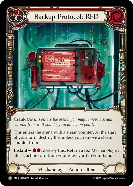 Backup Protocol: RED [GEM073] (GEM Pack 3)  Cold Foil | Shuffle n Cut Hobbies & Games