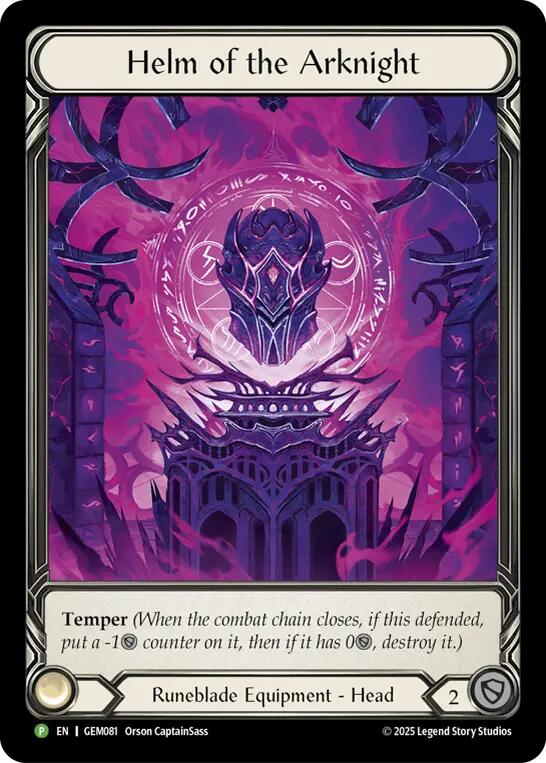 Helm of the Arknight [GEM081] (GEM Pack 3)  Rainbow Foil | Shuffle n Cut Hobbies & Games