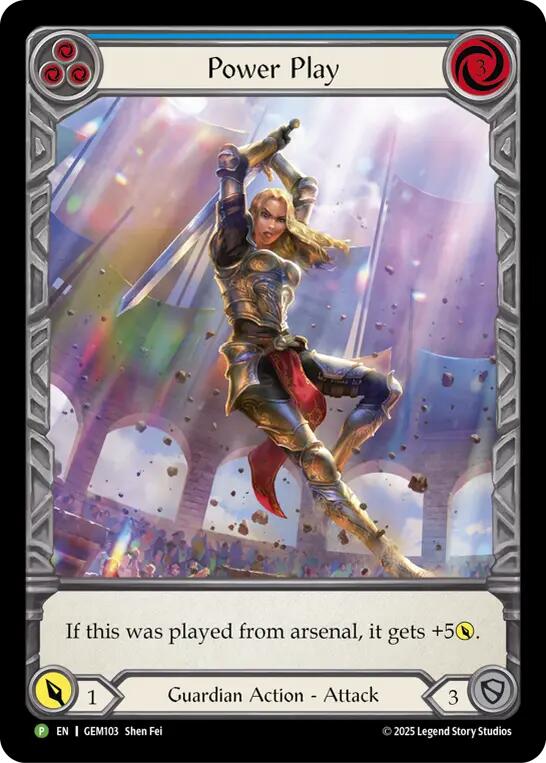 Power Play [GEM103] (GEM Pack 3)  Rainbow Foil | Shuffle n Cut Hobbies & Games