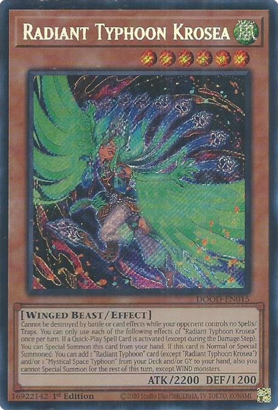 Radiant Typhoon Krosea [DOOD-EN015] Secret Rare | Shuffle n Cut Hobbies & Games
